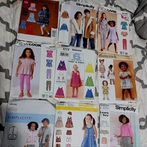 9 McCall's Simplicity Girl's Dress Clothes Sewing Patterns Summer Fall Mixed LOT